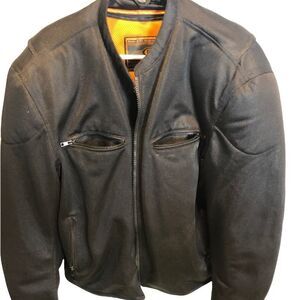 First Classics Black Mesh Padded Polyester Moto Jacket Men's Size XL